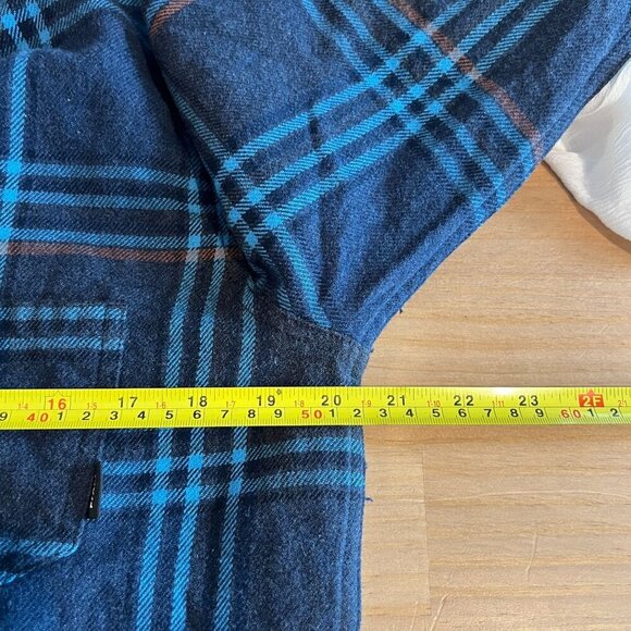 prAna Womens Golden Canyon Flannel SMALL in Stormy Night Organic Cotton - Picture 8 of 8